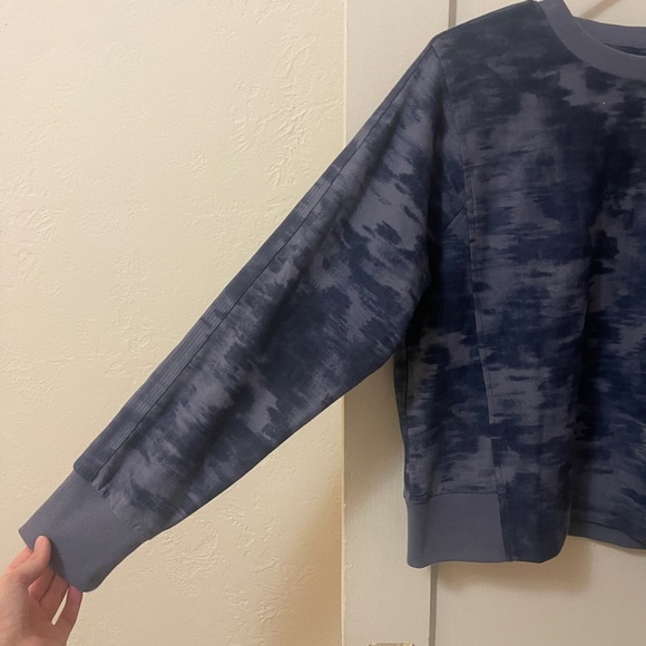 Athleta farallon cropped crewneck size medium navy - Picture 2 of 8